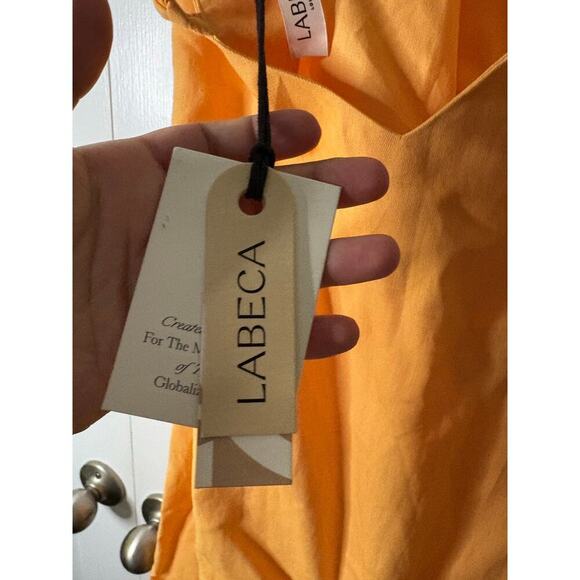 Labeca orange linen midi dress size m/l - Picture 6 of 9